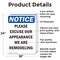 Signmission Please Excuse Our Appearance Remodeling, 18 in W x Rectangle, Aluminum OS-2PACK-NS-A-1824-V-16354 - alternate 6